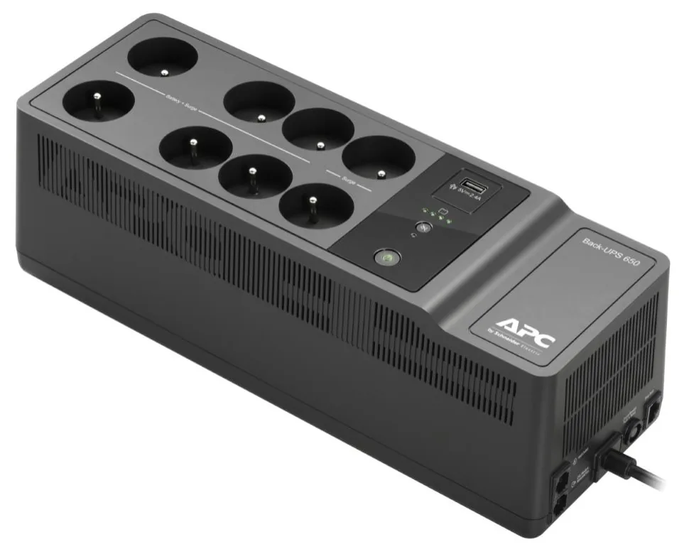 APC Back-UPS BE650G2-FR - UPS - AC 220/230 V - 400 watt - 650 VA - USB - výstupní konektory: 8 - Francie, Belgie - černá