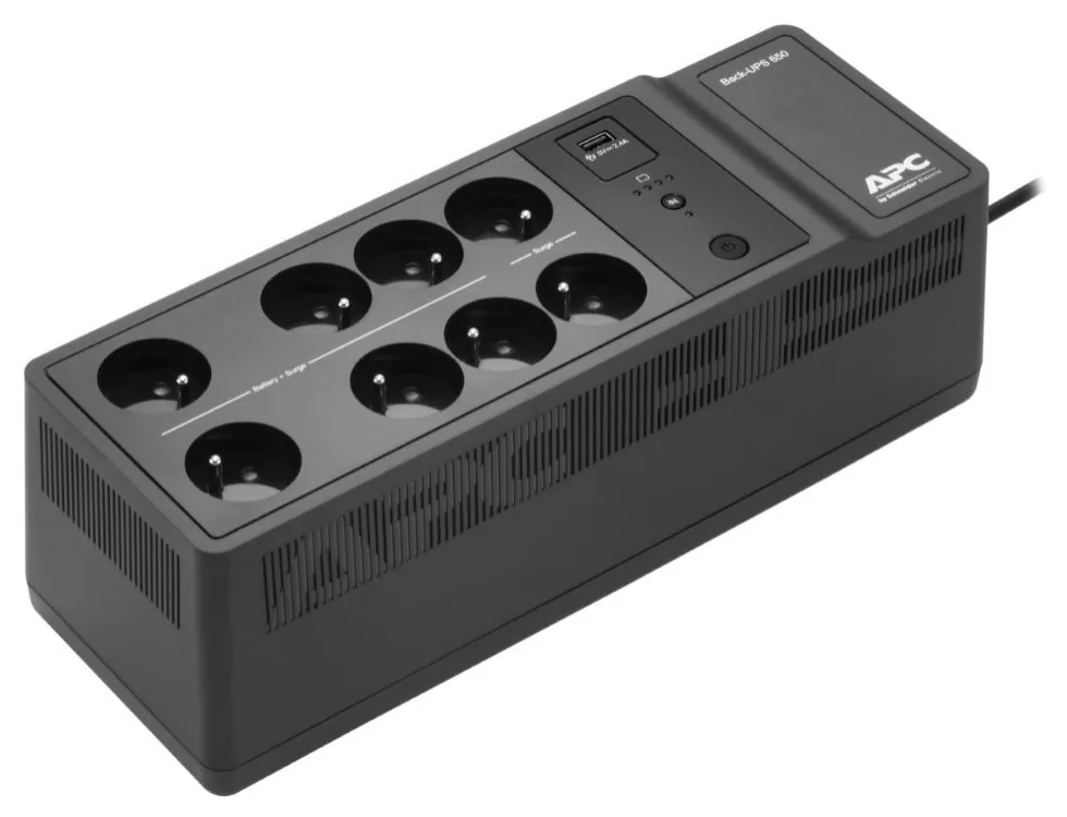 APC Back-UPS BE650G2-FR - UPS - AC 220/230 V - 400 watt - 650 VA - USB - výstupní konektory: 8 - Francie, Belgie - černá