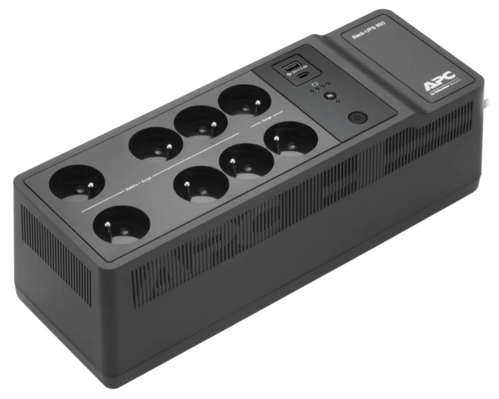 APC Back-UPS BE850G2-FR - UPS - AC 220/230 V - 520 watt - 850 VA - USB - výstupní konektory: 8 - Francie, Belgie - černá