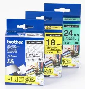 Brother TZe-641 - Standardní lepidlo - černá na žluté - Role (1,8 cm x 8 m) 1 kazeta/y lamino páska - pro P-Touch PT-D460, D610; P-Touch Cube PT-P910; P-Touch Cube Pro PT-P910