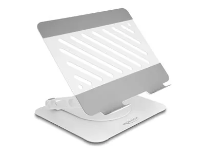Delock - Stojan pro notebook/tablet - nastavitelný, hliníkový, rotace 360° - až 15,6" - svetle šedá