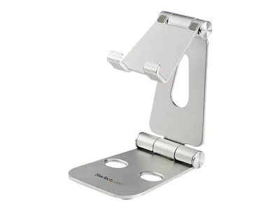 Startech Phone and Tablet Stand, Foldable Universal Mobile Device Holder for Smartphones & Tablets Adjustable Multi-Angle Ergonomic Cell Phone Stand for Desk Portable, 4in to 13in - Foldable Phone Holder (USPTLSTND) - Stojan pro desktop pro mobilní telefo