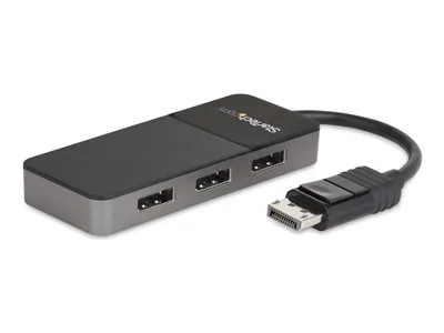 Startech 3-Port Multi Monitor Adapter, DisplayPort 1.4 to 3x 4K DP Video Splitter, Triple or Dual 4K, Laptop/Desktop DisplayPort MST Hub for Multiple Monitors, Windows Display Adapter - Multi Stream Transport (MST14DP123DP) - Rozdělovač video / audio - 4