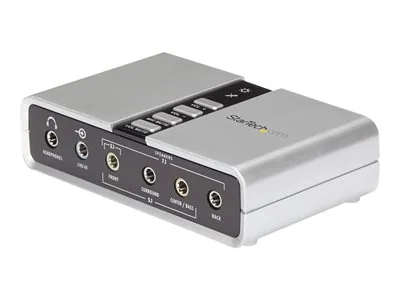 StarTech 7.1 USB Sound Card - External Sound Card for Laptop with SPDIF Digital Audio - Sound Card for PC - Silver (ICUSBAUDIO7D) - Zvuková karta - 48 kHz - 7.1 - USB 2.0 - pro P/N: MU15MMS, MU6MMS