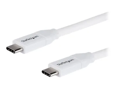 StarTech USB C to USB C Cable - 6 ft / 2m - 5A PD - M/M - White - USB 2.0 - USB-IF Certified - USB Type C Cable - USB C Charging Cable (USB2C5C2MW) - USB kabel - USB-C (M) do USB-C (M) - Thunderbolt 3 / USB 2.0 - 5 A - 2 m - bílá