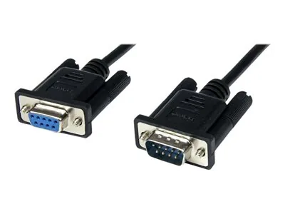 StarTech 2m Black DB9 RS232 Serial Null Modem Cable F/M - DB9 Male to Female - 9 pin Null Modem Cable - 1x DB9 (M), 1x DB9 (F), Black - Null modem kabel - DB-9 (F) do DB-9 (M) - 2 m - černá - pro P/N: 1P3FPC-USB-SERIAL, ICUSB2321F, ICUSB2324I, ICUSB232V2,