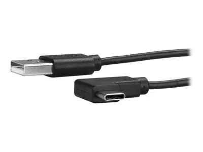 StarTech USB to USB C Cable - 1m / 3 ft - Right Angle USB Cable - USB A to USB C Cable - USB 2.0 Cable - USB Type C Cable (USB2AC1MR) - Kabel USB - USB (M) rovné do USB-C (M) pravoúhlý - USB 2.0 - 1 m - černá