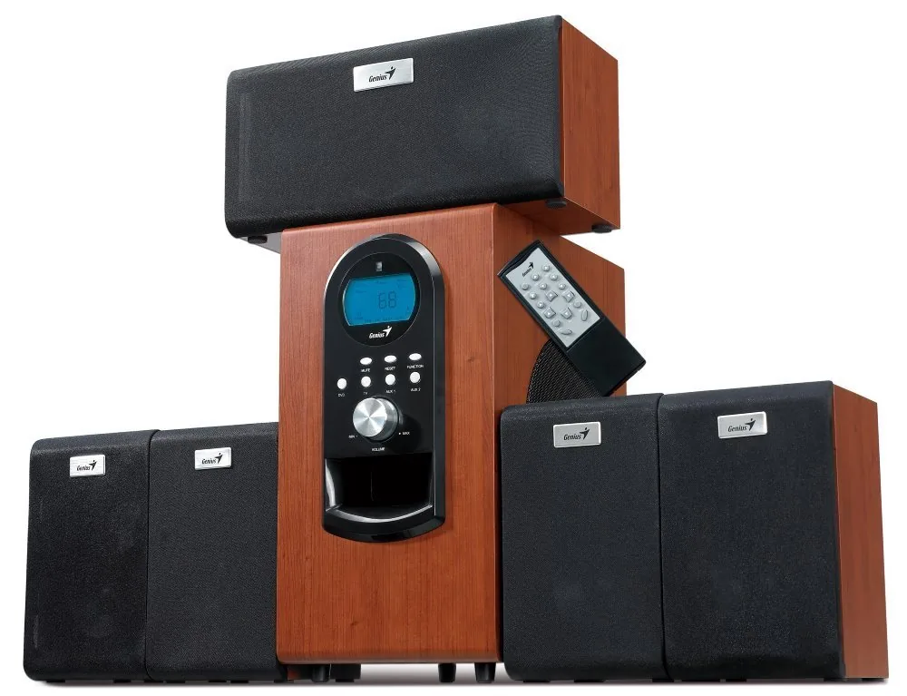 GENIUS repro SW-HF 5.1 6000 Ver. II 5.1 200W Dřevěné Dálkový ovladač