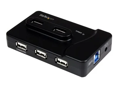 Startech 7 Port USB Hub - 2 x USB 3A, 4 x USB 2A, 1 x Dedicated Charging Port - Multi Port Powered USB Hub with 20W Power Adapter (ST7320USBC) - Rozbočovač - 2 x SuperSpeed USB 3.0 + 4 x USB 2.0 - desktop - pro P/N: MSDREADU3CA, SDMSDRWU3AC, USB312SAT3CB,