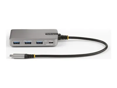 Startech 4-Port USB-C Hub with USB-C DP Alt Mode Video Output 4K 60Hz, 3x USB-A, 1x USB-C, 100W Power Delivery Pass-Through, USB 3.2 Gen 2 (10Gbps), Portable USB Type-C to USB Type-A/C - 1ft (30cm) Host Cable (HB31C3A1CDPPD3) - Rozbočovač - 1 x USB-C + 3