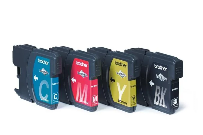 Brother LC1100 Value Pack - 4-balení - černá, žlutá, azurová, purpurová - originální - blistr - inkoustová cartridge - pro Brother DCP-185, 395, 6690, J715, MFC-490, 5490, 790, 795, 990, J615; Justio MFC-5890