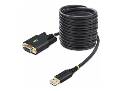 StarTech 10ft (3m) USB to Null Modem Serial Adapter Cable, Interchangeable DB9 Screws/Nuts, COM Retention, USB-A to RS232, FTDI, Level-4 ESD Protection, Windows/macOS/ChromeOS/Linux - Rugged TPE Construction (1P10FFCN-USB-SERIAL) - USB / sériový kabel - U