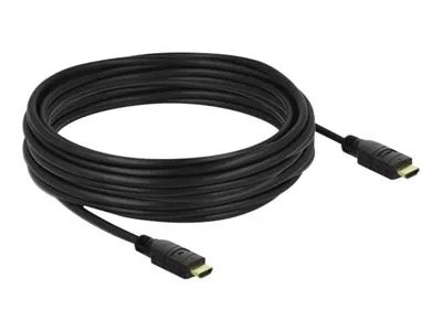 Delock - Vysoká rychlost - kabel HDMI s ethernetem - HDMI s piny (male) do HDMI s piny (male) - 10 m - trojnásobně stíněný - černá - podporuje 4K, aktivní