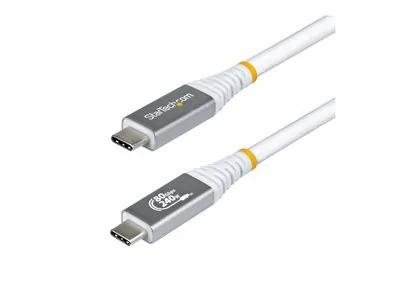 StarTech - USB kabel - USB-C (M) do USB-C (M) - USB4 / Thunderbolt / DisplayPort 2.1 - 1.01 m - podpora 4K120Hz, podpora 8K60Hz, technologie Extended Power Range (EPR), podpora napájení Power Delivery 3.1 - bílá