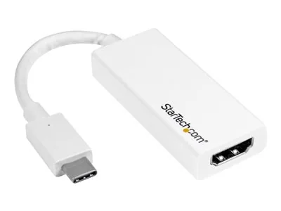 Startech USB-C to HDMI Adapter - White - 4K 60Hz - Video adaptér - USB-C s piny (male) do HDMI se zdírkami (female) - 15 cm - bílá - podporuje 4K