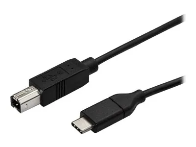 StarTech USB C to USB B Printer Cable - 1.6 ft / 0.5m - USB C Printer Cable - USB C to USB B Cable - USB Type C to Type B (USB2CB50CM) - USB kabel - USB-C (M) do USB typ B (M) - Thunderbolt 3 / USB 2.0 - 50 cm - cerná