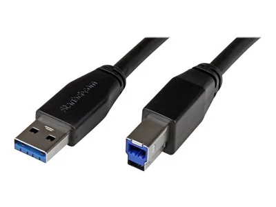 StarTech 30ft USB 3.0 USB-A to USB-B Cable - M/M - Active - USB Type-A to USB Type-B Cable - USB 3.1 Gen 1 (5 Gbps) Cable (USB3SAB10M) - Kabel USB - USB Type B (M) do USB typ A (M) - USB 3.0 - 10 m - lisovaný - černá