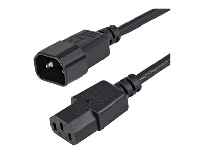 StarTech 1m (3ft) Power Extension Cord, C14 to C13, 10A 125V, 18AWG, Black Computer Power Cord Extension, Power Supply Extension Cable, IEC-320-C14 to IEC-320-C13 AC Power Cable - UL Listed - Prodlužovací šňůra - power IEC 60320 C13 do IEC 60320 C14 - 1 m