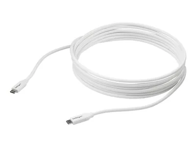 StarTech USB C to USB C Cable - 13 ft / 4m - 5A PD - M/M - White - USB 2.0 - USB-IF Certified - USB Type C Cable - USB C Charging Cable (USB2C5C4MW) - USB kabel - USB-C (M) do USB-C (M) - USB 2.0 - 5 A - 4 m - bílá