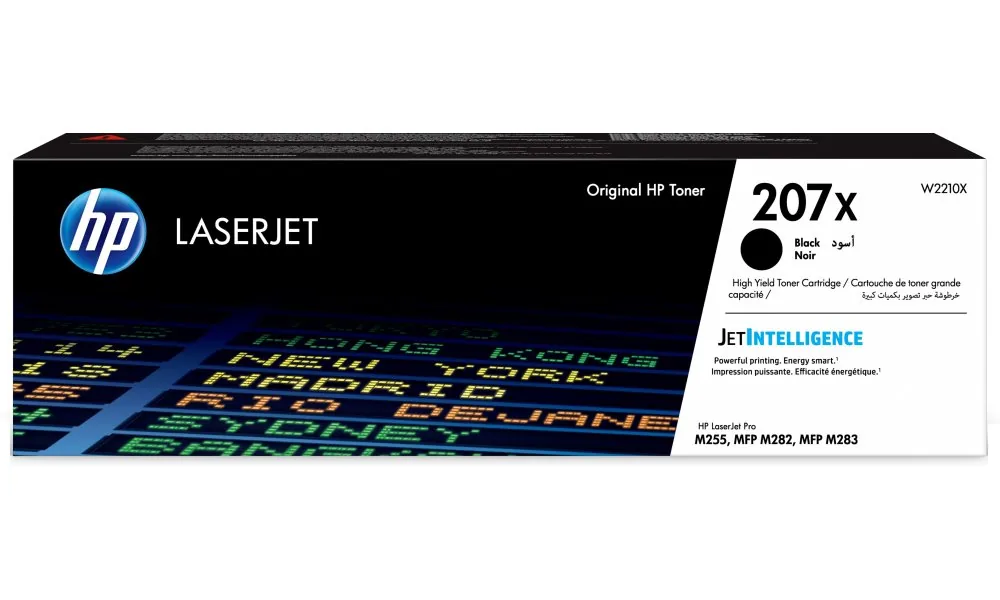 HP 207X - Vysoká výtěžnost - černá - originální - LaserJet - kazeta s barvivem (W2210X) - pro Color LaserJet Pro M255dw, M255nw, MFP M282nw, MFP M283fdn, MFP M283fdw