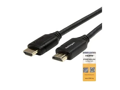 Startech 6ft (2m) Premium Certified HDMI 2.0 Cable with Ethernet, High Speed Ultra HD 4K 60Hz HDMI Cable HDR10, HDMI Cord (Male/Male Connectors), For UHD Monitors, TVs, Displays - Durable HDMI Cable - Kabel HDMI s ethernetem - HDMI s piny (male) do HDMI s