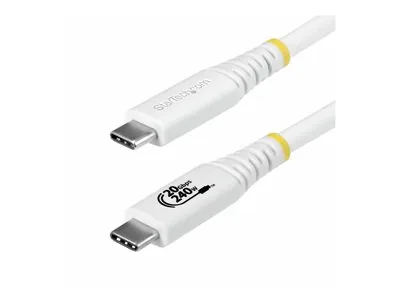 StarTech - USB kabel - USB-C (M) do USB-C (M) - USB4 / Thunderbolt 3 / Thunderbolt 4 / DisplayPort 1.4 - 2 m - podpora 4K120Hz, drsný, technologie Extended Power Range (EPR), podpora napájení Power Delivery 3.1, flexibilní - bílá