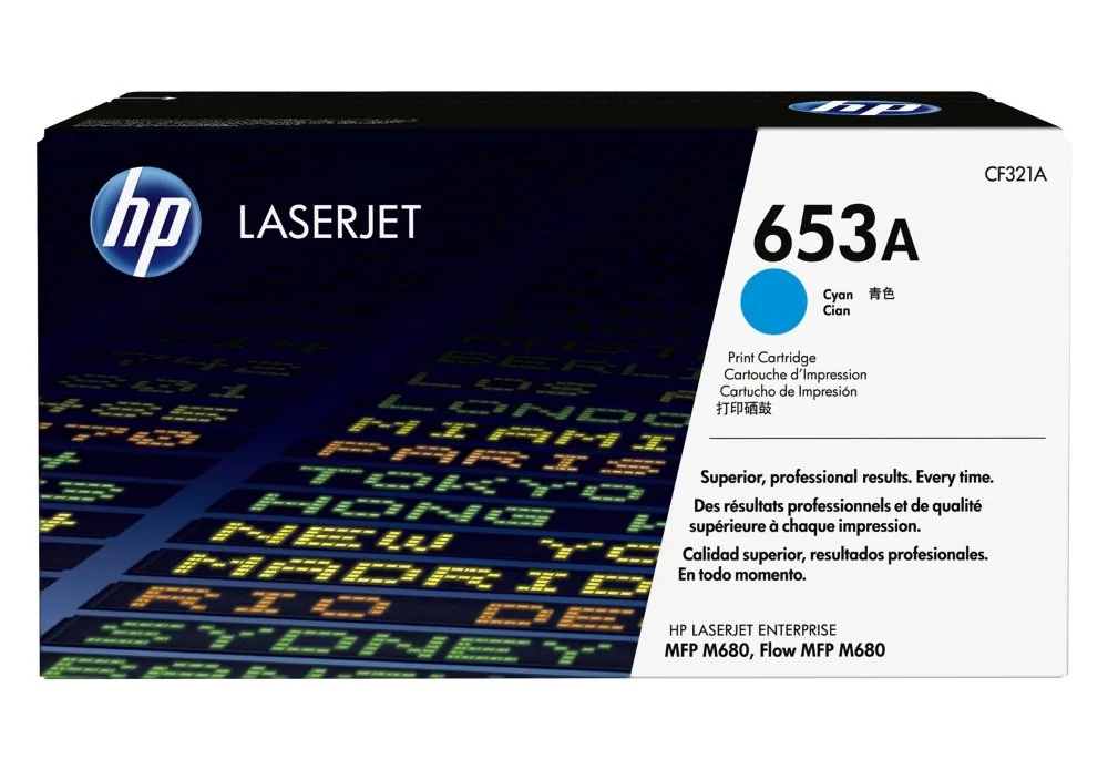 HP 653A - Azurová - originální - LaserJet - kazeta s barvivem (CF321A) - pro Color LaserJet Enterprise MFP M680; LaserJet Enterprise Flow MFP M680
