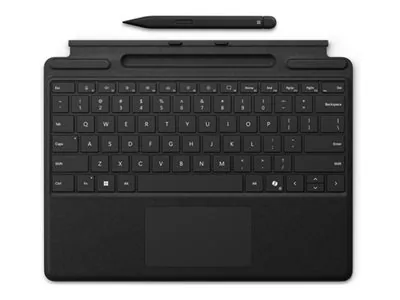 Microsoft Surface Pro Keyboard - Klávesnice - s trackpad, akcelerometr, zásobník pro nabíjení a skladování Surface Slim Pen 2 - QWERTY - anglická - cerná - s Slim Pen 2 - pro Microsoft Surface Pro 8, Pro 8 for Business, Pro 9, Pro 9 for Business, Pro 10 f