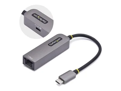 Startech USB-C to Ethernet Adapter, NIC, 1Gbps - Síťový adaptér - USB-C 3.2 Gen 1 - Gigabit Ethernet + USB-C 3.2 Gen 1 - šedá space gray