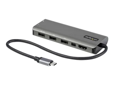 Startech USB C Multiport Adapter, USB-C to HDMI or Mini DisplayPort 4K 60Hz, 100W Power Delivery Pass-Through, 4-Port 10Gbps USB Hub, USB Type-C Mini Dock, 12"/30cm Long Attached Cable - Works w/ Thunderbolt 3 (DKT31CMDPHPD) - Dokovací stanice - USB-C / T