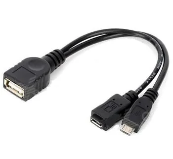 PremiumCord USB redukce kabel USB A female+Micro USB female - Micro USB male OTG