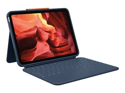 Logitech Rugged Combo 4 - Klávesnice a pouzdro - Apple Smart connector - classic blue - pro Apple 10.9-inch iPad (10. generace)