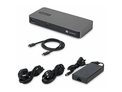 Startech - Dokovací stanice - USB4 / Thunderbolt 4 / Thunderbolt 5 - 3 x Thunderbolt 5 - 140 Watt - Velká Británie, Evropa