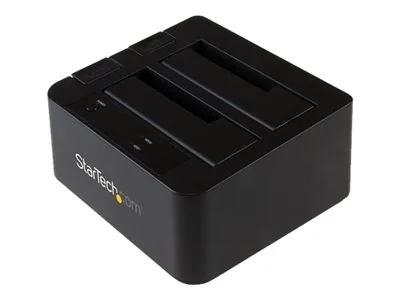 Startech Dual-Bay USB 3.1 to SATA Hard Drive Docking Station, USB 3.1 (10 Gbps) Hard Drive Dock, External 2.53.5 SATA IIIIII, SSDHDD Docking Station, Hot-Swap Hard Drive Bay - Top-Loading - Řadič úložiště - 2.5", 3.5" - USB 3.1 (Gen 2) - černá