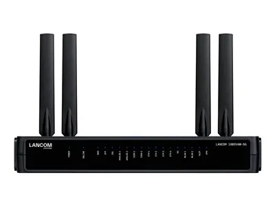 LANCOM 1803VAW-5G - Brána SD-WAN - s VDSL, 5G a Wi-Fi 6 - 1GbE, 5G, LTE, UMTS, HSPA, VDSL, VDSL2 - Wi-Fi 6 - 5G, 4G, 3G - 2.4 GHz, 5 GHz - UMTS B1/B2/B4/B5/B8/B19/ LTE B1/B2/B3/B4/B5/B7/B8/B12/B13/B14/B17/B18/B19/B20/B25/B26/B28/B29/B30/B32/B34/B38/B39/B4