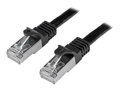 Startech 5m CAT6 Ethernet Cable, 10 Gigabit Shielded Snagless RJ45 100W PoE Patch Cord, CAT 6 10GbE SFTP Network Cable w/Strain Relief, Black, Wiring is UL Certified/TIA - Category 6 - 26AWG (N6SPAT5MBK) - Patch kabel - RJ-45 (M) do RJ-45 (M) - SFTP - CAT