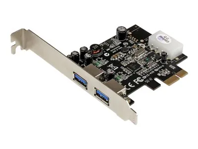 Startech 2 Port PCI Express (PCIe) SuperSpeed USB 3.0 Card Adapter with UASP - LP4 Power - Dual Port USB 3 PCIe Controller (PEXUSB3S25) - USB adaptér - PCI Express x1 - USB 3.0 x 2 - pro P/N: CFASTRWU3, S251SMU33EP, ST103008U2C, ST53004U1C, ST7300U3M, ST9