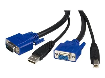 StarTech 2-in-1 USB KVM Cable - Keyboard / video / mouse / USB cable - HD-15 (VGA), USB Type B (M) to USB, HD-15 (VGA) - 6 ft - SVUSB2N1_6 - Kabel klávesnice / video / myš / USB - HD-15 (VGA), USB typ B (M) do USB, HD-15 (VGA) - 1.8 m - pro P/N: RKCOND17H