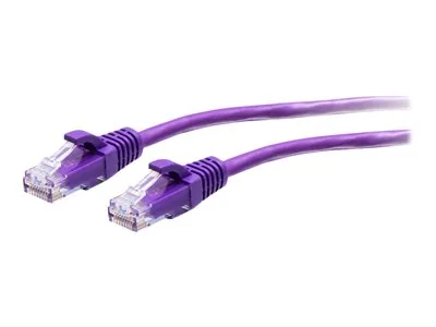 C2G 1ft (0.3m) Cat6a Snagless Unshielded (UTP) Slim Ethernet Network Patch Cable - Purple - Patch kabel - RJ-45 (M) do RJ-45 (M) - 30 cm - 4.8 mm - UTP - CAT 6a - lisovaný, provedení bez hrbolků - purpurová