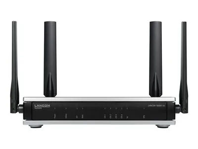 LANCOM 1800EF-5G - Brána SD-WAN - s 5G, optickým kabelem a ethernetem - 5 porty - 1GbE, 5G, LTE, UMTS, HSPA - 5G, 4G, 3G - UMTS B1/B2/B4/B5/B8/B19/ LTE B1/B2/B3/B4/B5/B7/B8/B12/B13/B14/B17/B18/B19/B20/B25/B26/B28/B29/B30/B32/B34/B38/B39/B40/B41/B42/B43/B4