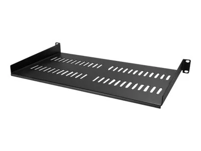 Startech 1U Vented Server Rack Cabinet Shelf, 10in Deep Fixed Cantilever Tray, Rackmount Shelf for 19" AV/Data/Network Equipment Enclosure with Cage Nuts & Screws, 44lbs Weight Cap. - 1U Network Rack Shelf (CABSHELFV1U) - Police skříně - černá - 1U - 10"