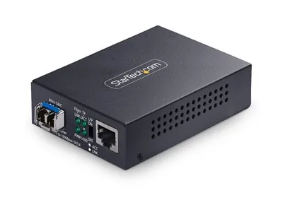 Startech - Konvertor médií s optickými vlákny - 1GbE - pres vláknová optika - 10Base-T, 1000Base-LX, 100Base-TX, 1000Base-T - jednoduchý režim LC Duplex / RJ-45 - až 20 km - 1310 nm - kompatibilní s TAA