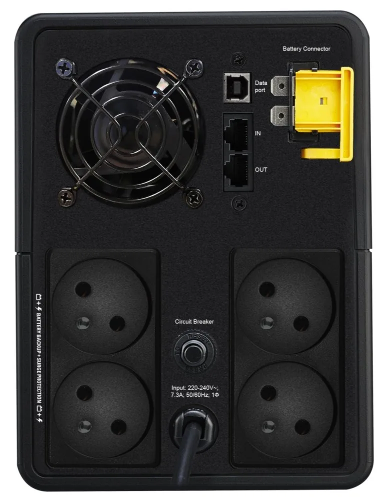 APC Back-UPS BX Series BX2200MI-FR - UPS - AC 230 V - 1200 watt - 2200 VA - výstupní konektory: 4 - Francie - černá