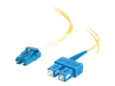 C2G LC-SC 9/125 OS1 Duplex Singlemode PVC Fiber Optic Cable (LSZH) - Patch kabel - jednoduchý režim SC (M) do jednoduchý režim LC (M) - 2 m - 2 m - optické vlákno - duplex - 9 / 125 mikron - OS1 - neobsahuje halogen - žlutá
