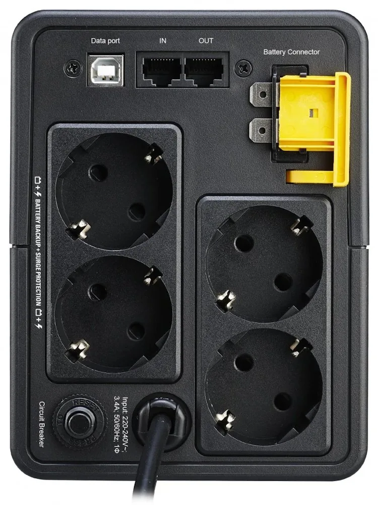 APC Back-UPS BX Series BX750MI-GR - UPS - AC 230 V - 410 watt - 750 VA - 9 Ah - výstupní konektory: 4