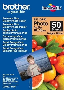 Brother BP - Lesklý - 100 x 150 mm 50 listy fotografický papír - pro Brother DCP-J1200, J1800, J772, J774, MFC-J1300, J2340, J3540, J3940, J4335, J4340, J5340