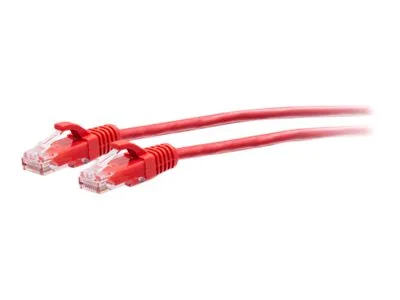 C2G 3ft (0.9m) Cat6a Snagless Unshielded (UTP) Slim Ethernet Network Patch Cable - Red - Patch kabel - RJ-45 (M) do RJ-45 (M) - 90 cm - 4.8 mm - UTP - CAT 6a - lisovaný, provedení bez hrbolků - červená
