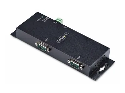 Startech 2P Serial to Ethernet Adapter, IP LAN to RS232 DB9 Converter - Kompaktní server - 2 porty - 100Mb LAN, RS-232 - montáž na stěnu/lištu DIN - kompatibilní s TAA
