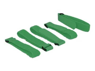 Delock - Kabelová stahovací páska - 30 cm - zelená (balení 5)