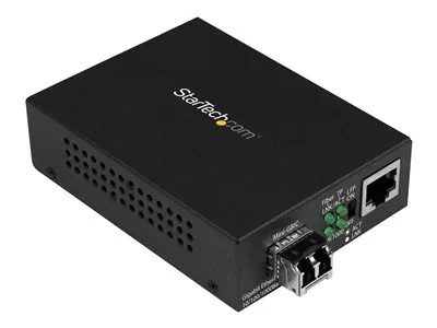 Startech Multimode (MM) LC Fiber Media Converter for 10/100/1000 Network - 550m - Gigabit Ethernet - 850nm - with SFP Transceiver (MCM1110MMLC) - Konvertor médií s optickými vlákny - 1GbE - 10Base-T, 1000Base-LX, 1000Base-SX, 100Base-TX, 1000Base-T - RJ-4